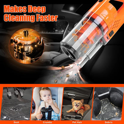 17pcs Car Cleaning Kit, Pink Car Interior Detailing Kit with High Power Handheld Vacuum, Detailing Brush Set, Windshield Cleaner, Cleaning Gel, Complete Auto Accessories for Women Gift