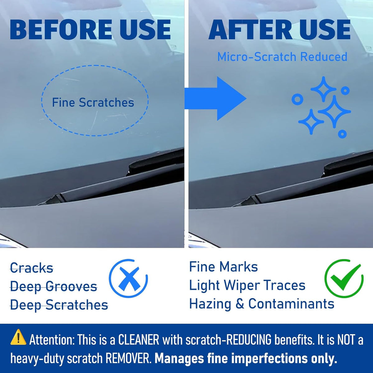 Oil Film Remover for Car Windshield - Glass Cleaner Spray Anti-Fog Rain Repellent - Removes Grease Silicone Water Spots Road Grime - Interior Exterior Windows (2, Fluid Ounces)