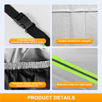 Car Cover, SUV Waterproof Car Covers for Automobiles All Weather Season UV Hail Protection Snowproof Full Car Cover, Outdoor Full Cover Universal Fit SUV Up to 190’’