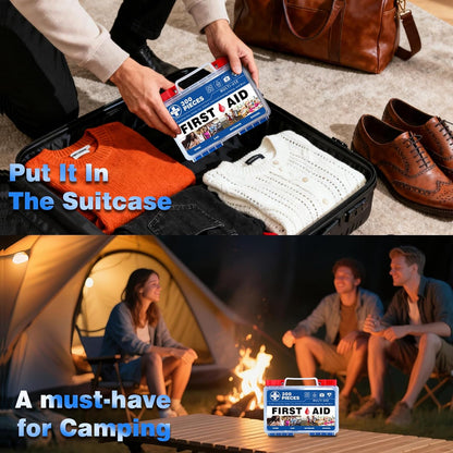 Mini First Aid Kit - 150 Pieces Emergency Medical Kit for Home, Car, Travel, Camping, Truck, Hiking, Sports, Office, Vehicle & Outdoor Emergencies
