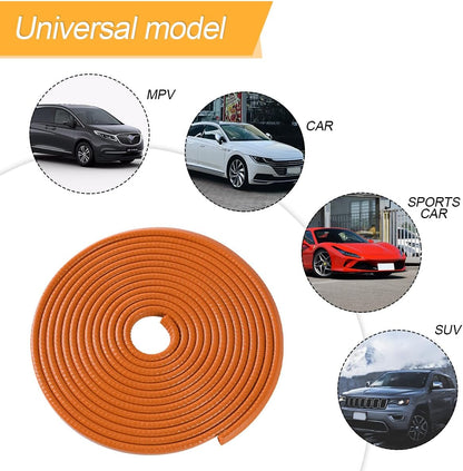 Osilly Car Door Edge Guards, 16Ft Rubber Seal Car Door Edge Trim, U Shape Door Edge Protector Guard, Aluminum Weather Proofing Automotive Door Edge Molding Protection for Most Car (Black)