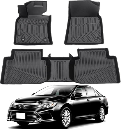All Weather Rubber Car Floor Mats Compatible with 2013-2017 Honda Accord, Custom Fit Car Mat Full Set with Raised Edge, Odorless, Easy to Install in 5 min, Non-Slip Surface, No Need Trimming