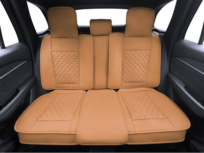 Elantrip 2PCs Front Car Seat Covers Leather Water Proof Seat Protector Universal fit for Most Cars SUVs and Trucks Black