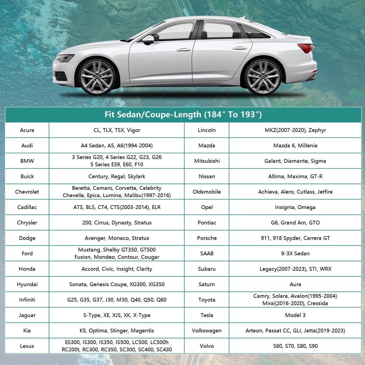 GUNHYI Car Cover for Automobiles All Weather Waterproof, Universal Fit Sedan Chevrolet Corvette, Ford Fusion, Kia Stinger, Nissan Maxima, Buick Regal, Subaru Legacy, Honda Accord etc.