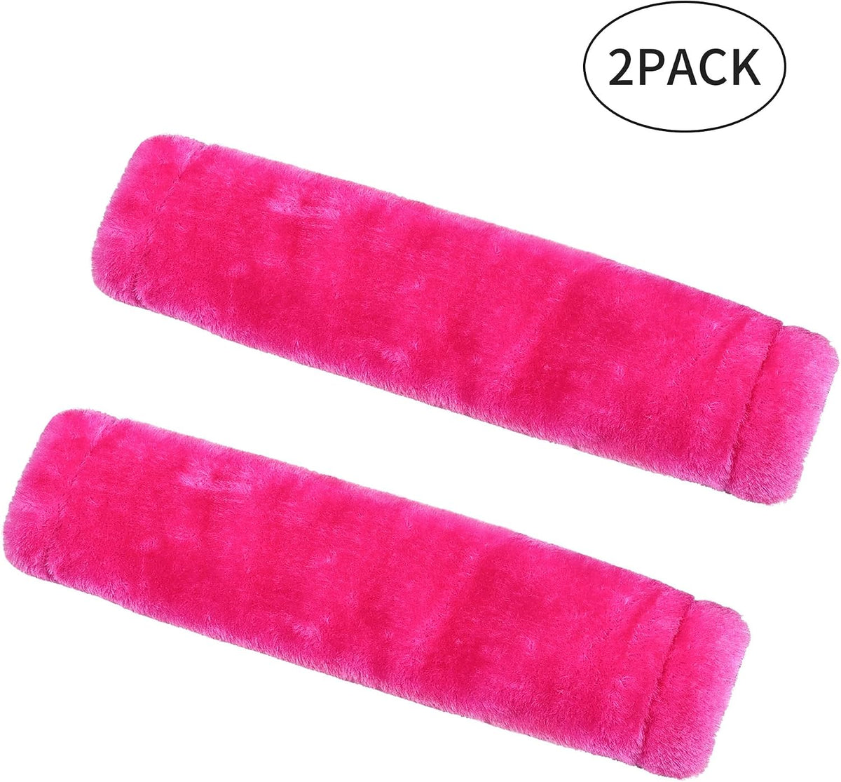 Amooca Soft Faux Fur Universal Fit Seatbelt Cover Car Truck SUV Airplane Seat Belt Shoulder Pad for Carmera Backpack Straps Neck Cushion Protector 2 Pack 10.5in Dark Gray