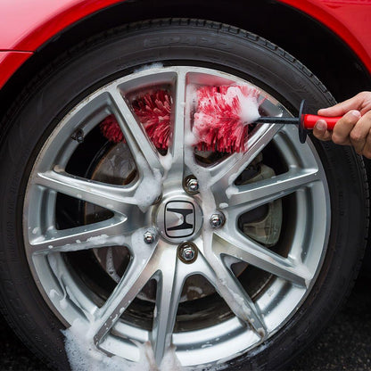 Chemical Guys Red Rocket Detailing Brush - Flexible Long-Reach Wheel and Rim Cleaning Tool for Cars, Trucks, SUVs, Motorcycles, and RVs - Safely Cleans Tight Spaces, Spokes, and Crevices