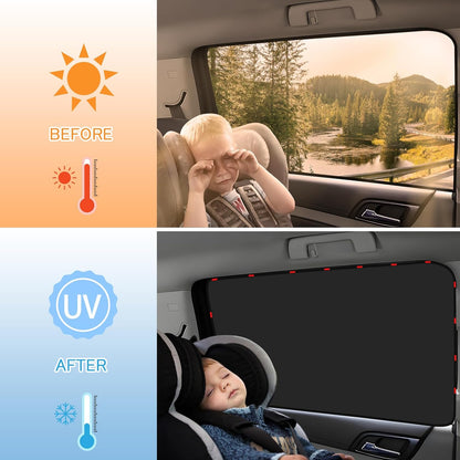 ZATOOTO Side Window Sun Shade - 4 Pack Car Window Covers 99% UV Light Block Car Curtains Magnetic Side Window Sun Shade Keeps Cooler for Breastfeeding, Taking a nap, Changing Clothes, Camping