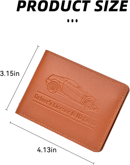 Car Registration and Insurance Holder, Leather Vehicle Document Card Glove Box Organizer, Essential Small Auto Driver License Case, Universal Automotive Interior Accessories(Black)