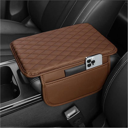 Stacool Upgraded Car Center Console Cover,Microfiber Leather Car Armrest Cover Cushion with 2 Storage Bags,Universal Car Armrest Storage Box (Black)