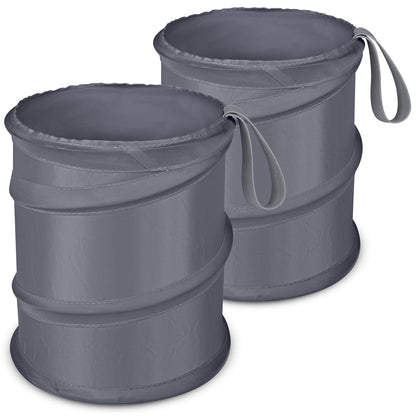 Car Trash Can, 2 Packs Mini Collapsible Pop-up Car Garbage Can, Waterproof Hanging Car Trash Bag with Velcro, Car Trash Bin, Black