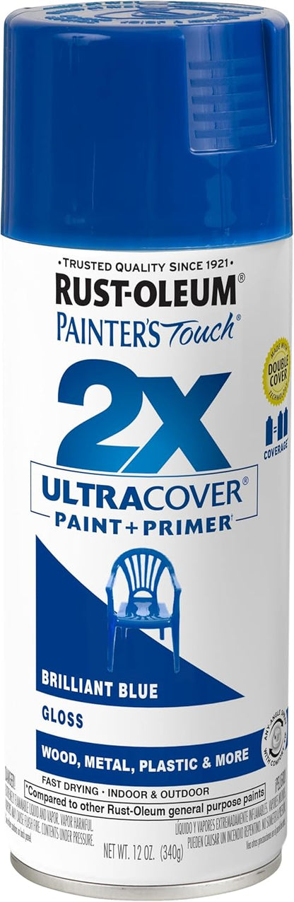 Rust-Oleum 334029 Painter's Touch 2X Ultra Cover Spray Paint, 12 oz, Gloss Clear - Colors F