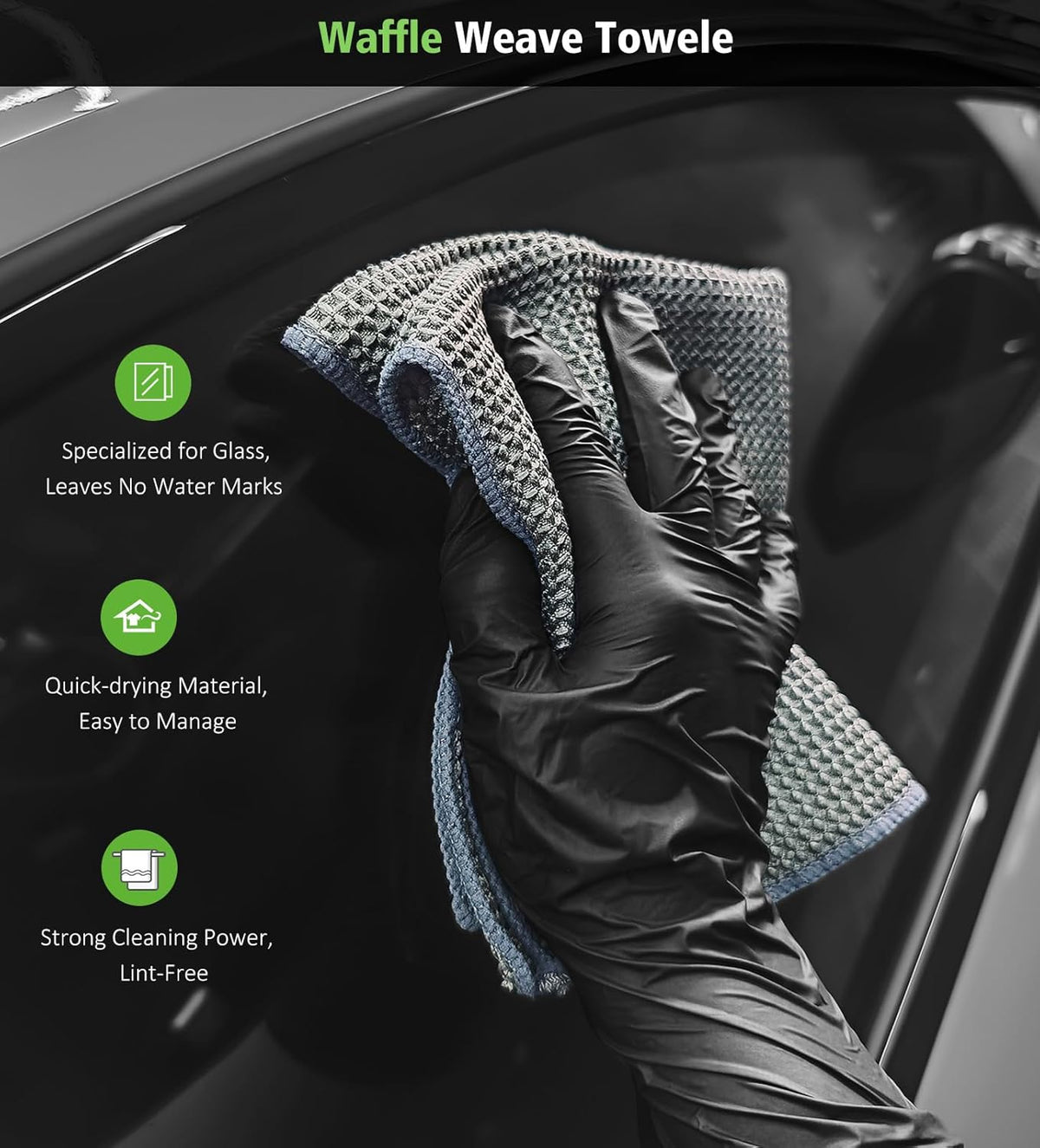 YeewayVeh 'Agile Giant' Car Drying Towel, 28x36 Inch Quick Car Wash Drying Towels, 1400 GSM Super Absorbent, Double Sided Microfiber Towels for Cars Effortless & Scratch-Free Detailing, Green