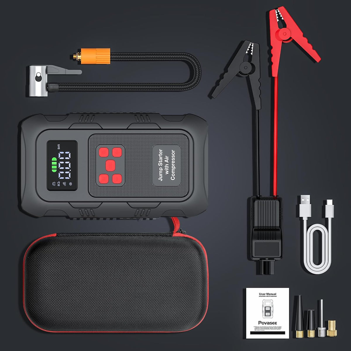 H50 Jump Starter - 5000A Jump Starter Battery Pack for Up to 10.0L Gas and 8.0L Diesel Engines, 12V Car Battery Jumper Starter Portable with 3.0" LCD Display, Jump Box