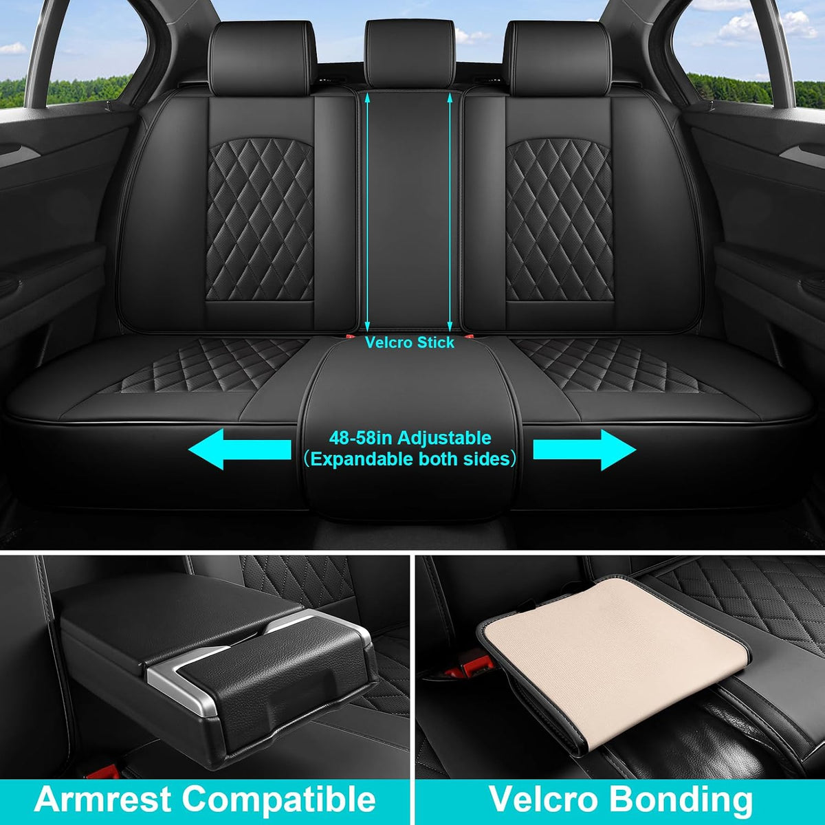 Car Seat Covers Full Set, Pink Leather Seat Covers for Car 5 Seats, Waterproof Car Seat Protector Front Seats Back Seat Cover, Automotive Carseat Cover Universal Fit for Most Cars SUV