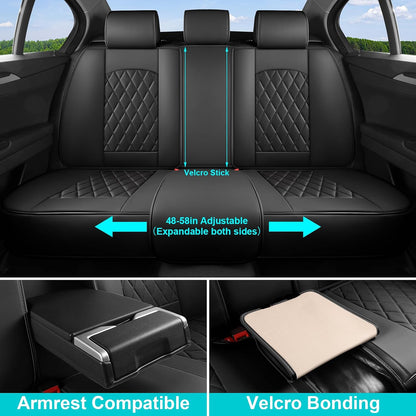 Car Seat Covers Full Set, Pink Leather Seat Covers for Car 5 Seats, Waterproof Car Seat Protector Front Seats Back Seat Cover, Automotive Carseat Cover Universal Fit for Most Cars SUV