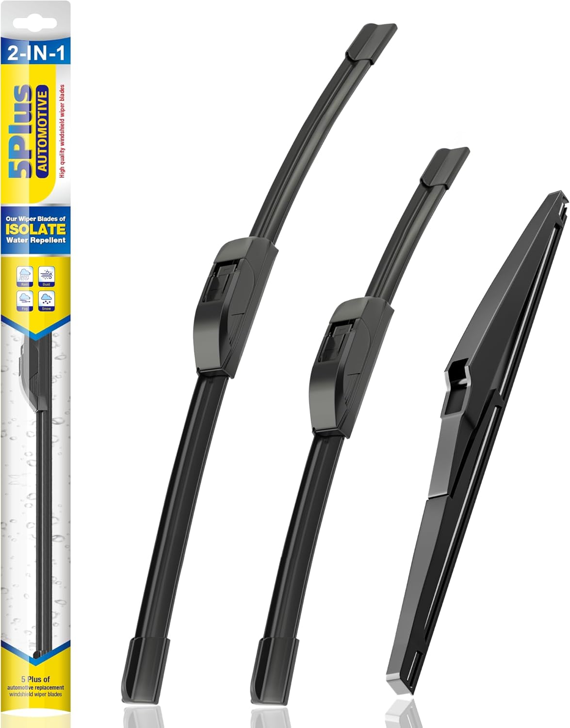 5 PLUS® Silicone Windshield Wipers Replacement for 2019-2024 Toyota RAV4/ 2006-2015 Mazda 5 Wiper Blades(Set of 3), Windshield Wiper Blades For My Car-26"/16"/12" - Colors C