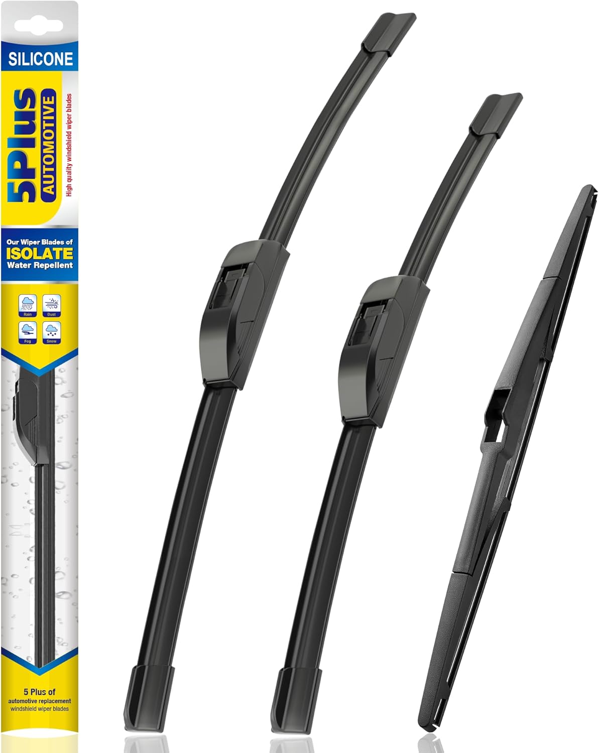 5 PLUS® Silicone Windshield Wipers Replacement for 2019-2024 Toyota RAV4/ 2006-2015 Mazda 5 Wiper Blades(Set of 3), Windshield Wiper Blades For My Car-26"/16"/12" - Colors B