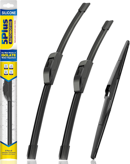 5 PLUS® Silicone Windshield Wipers Replacement for 2019-2024 Toyota RAV4/ 2006-2015 Mazda 5 Wiper Blades(Set of 3), Windshield Wiper Blades For My Car-26"/16"/12" - Colors B