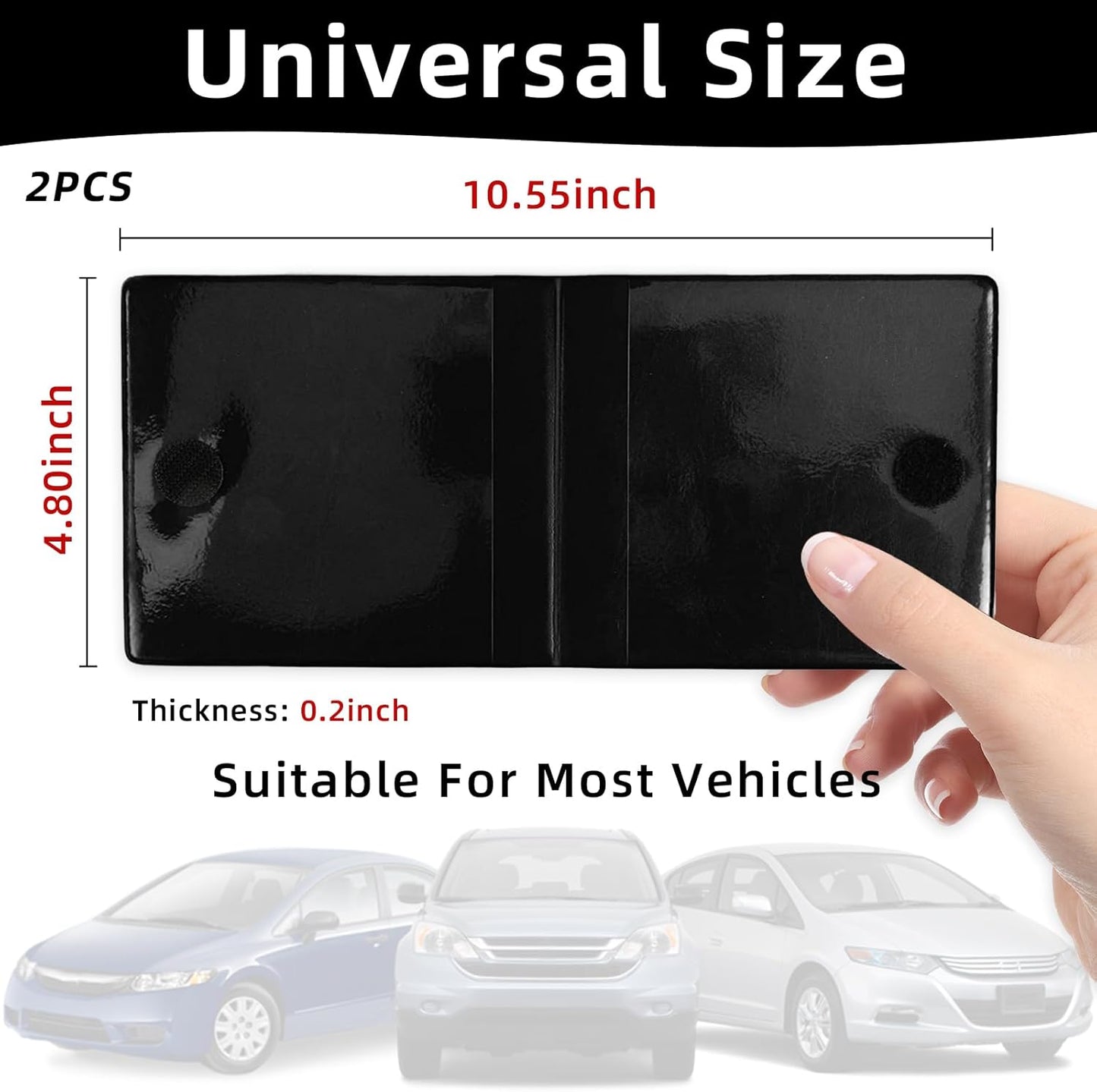 Ziciner Car Registration Insurance Holder, 2Pack Essential Auto Card Document Glove Box Organizer with Touch Fastener, Vehicle Interior Accessories Perfect for Most Car, Truck, SUV (Red/Small Car)