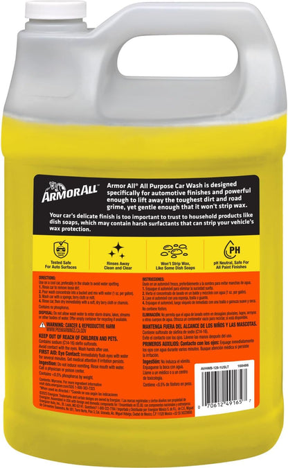 Armor All All-Purpose Car Wash, 1 Gal Bottle, Car Wash Soap Easily Lifts Away Dirt and Road Grime