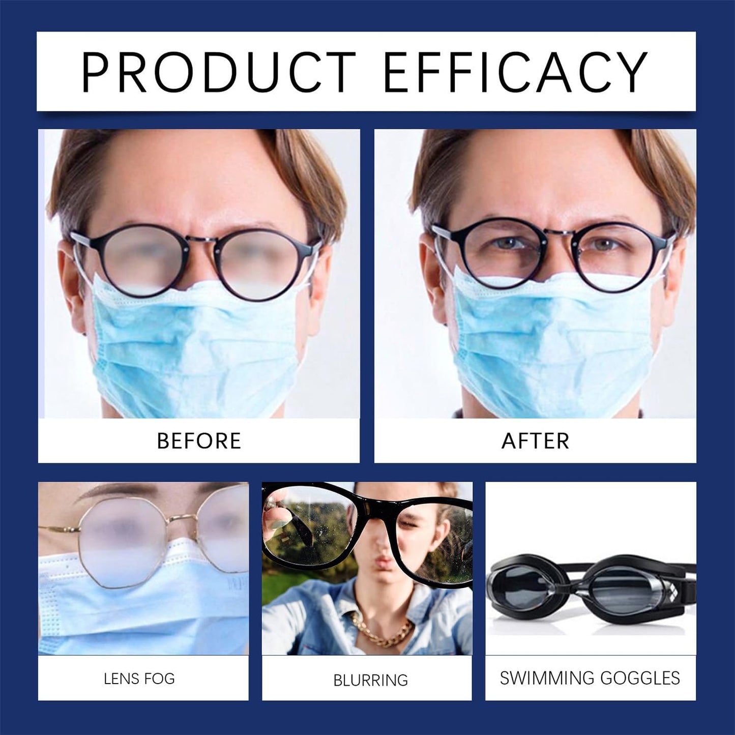 JoanofArc Anti-Fog Spray for Glasses, Lens Cleaner Spray, Prevents Fog on Goggles, Masks, Swim & Ski Goggles, Mirrors & Windshields, Improve Visibility, 20ml Travel Size(0.68 fl oz Each)