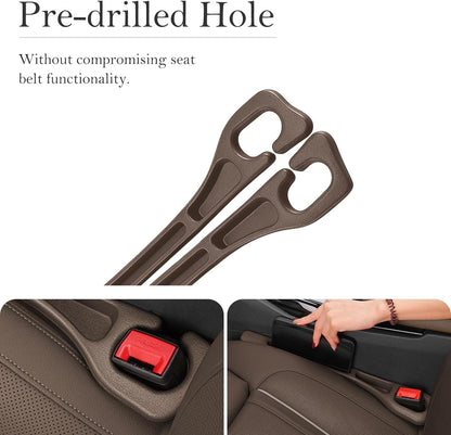 Car Seat Gap Filler 2-Pack, Universal Car Seat Gap Filler Organizer, Seat Gap Plug – Fills Gap Between Seat & Console, Drop-Proof Guard for Phones, Keys & Cards, Fits Cars, SUVs, Trucks, Black