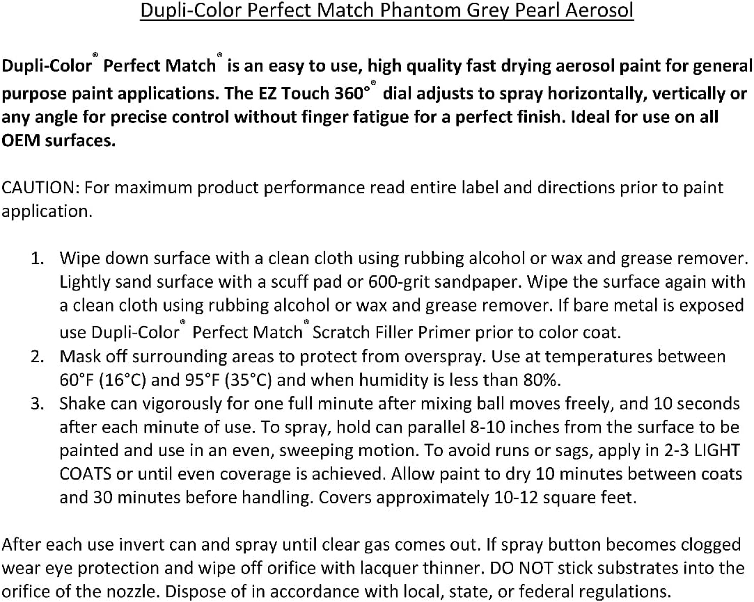 Dupli-Color EBCL01257 Clear Perfect Match Automotive Top Coat - 8 oz. Aerosol - Colors D