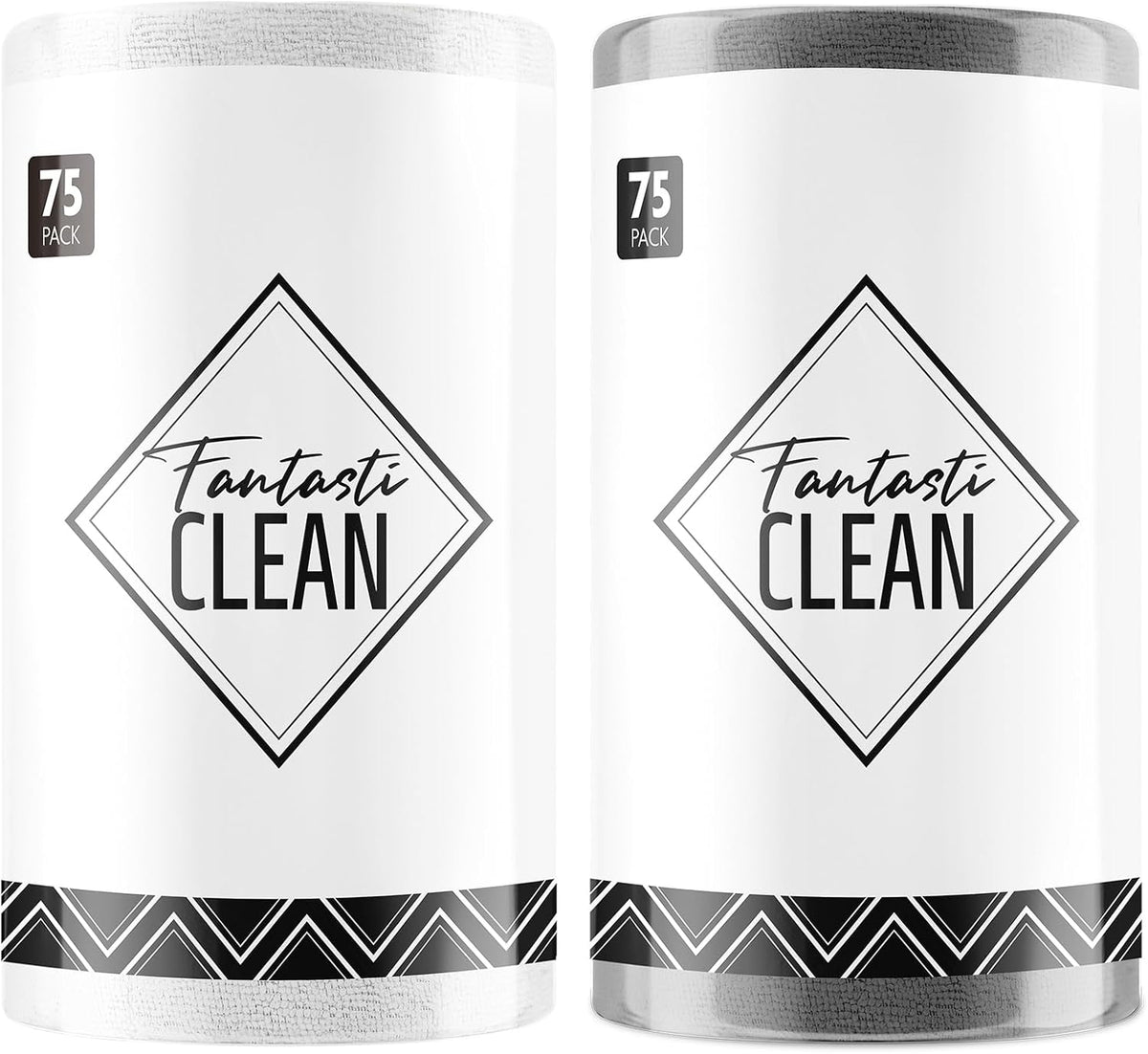 Fantasticlean Microfiber Cleaning Cloth Roll -75 Pack, Tear Away Microfiber Towels, 12" x 12", Reusable, Washable, Scratch Free, Ultra Absorbent for All-Around Cleaning Supplies (DimGray)