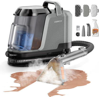 Uwant Carpet Cleaner Machine with Steam&Hot&Cold Water System 18Kpa Powerful Suction Upholstery Cleaner Machine with Pet Pro Cleaner for Pets, Carpet Steam Cleaner Set of 1