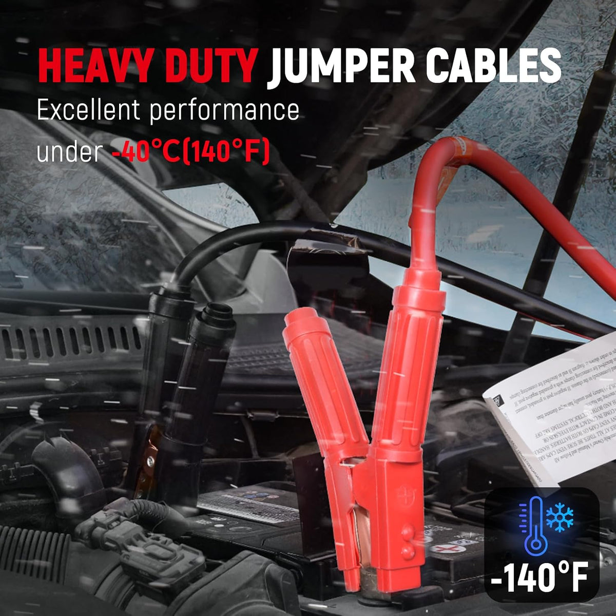 TOPDC 4 Gauge 16 Feet Jumper Cables for Car, SUV and Trucks Battery, Heavy Duty Automotive Booster Cables for Jump Starting Dead or Weak Batteries with Carry Bag, (TD-P0416)