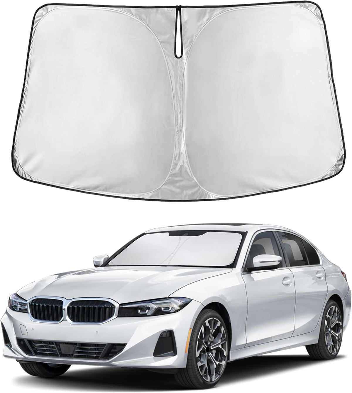 EcoNour Car Windshield Sun Shade | 2025 Upgraded Innovative No-Light-Pass Technology for Maximum Coverage | Foldable Sun Shade Keeps Your Vehicle Cool | Must-Have Car Accessories | Small (59" x 29") - Colors E