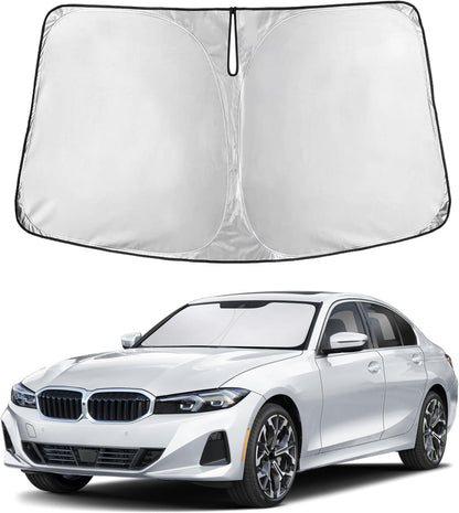 EcoNour Car Windshield Sun Shade | 2025 Upgraded Innovative No-Light-Pass Technology for Maximum Coverage | Foldable Sun Shade Keeps Your Vehicle Cool | Must-Have Car Accessories | Small (59" x 29") - Colors E