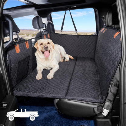 YJGF Back Seat Extender,Dog Seat Cover for Back Seat,Hard Bottom Car Seat Cover for Dogs,Dog Hammock for Car,Back Seat Pet Cover for Dogs(Black,for Car/SUV/Small Truck)