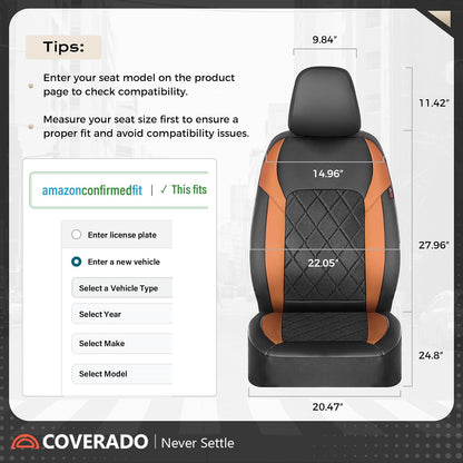 Coverado Car Seat Covers, Seat Covers Full Set, 5 Seats Automotive Seat Cover, Mesh Breathable Seat Protectors, Universal Fit for Most Cars