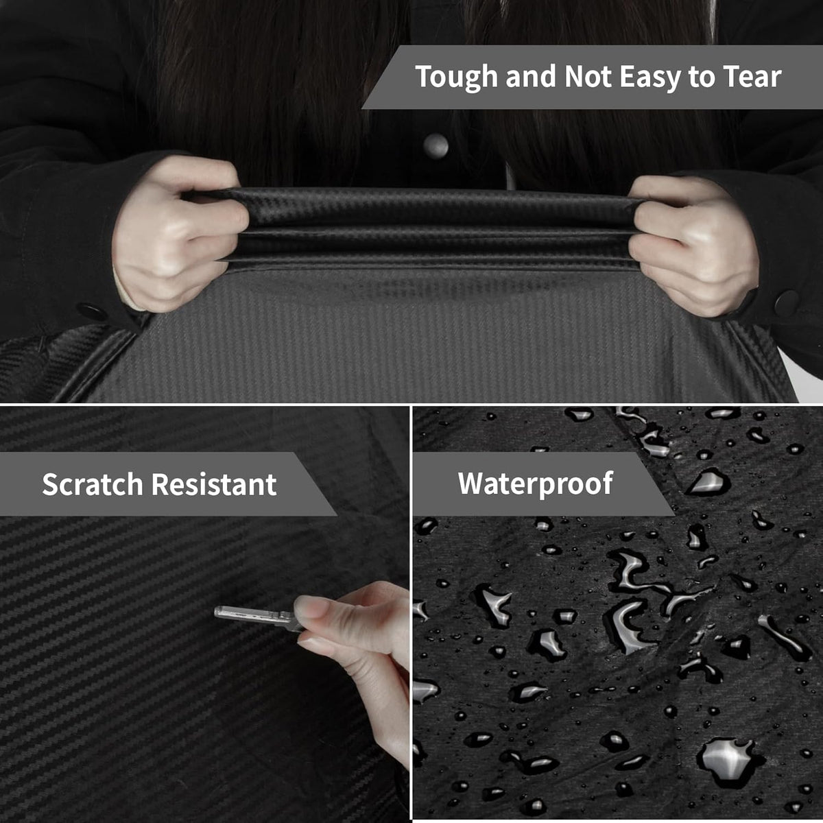 6 Layers Car Cover Waterproof All Weather Car Cover Waterproof All Weather, Outdoor Full Exterior Cover Rain Sun UV Snowproof Protection with Zipper Cotton for SUV (185-190inch)