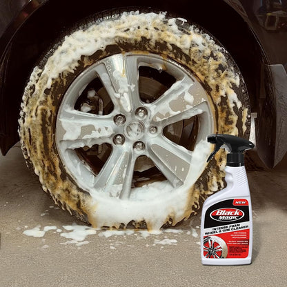 Black Magic 120228 Intense Foam Wheel & Tire Cleaner, High-Foaming Formula for Deep Cleaning, Removes Dirt, Grime & Brake Dust – Safe on All Wheels, 22 Fl Oz