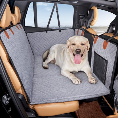 YJGF Back Seat Extender,Dog Seat Cover for Back Seat,Hard Bottom Car Seat Cover for Dogs,Dog Hammock for Car,Back Seat Pet Cover for Dogs(Black,for Car/SUV/Small Truck)