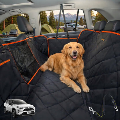 Luxury Dog Car Seat Cover for Back Seat Breathable Mesh Window Dog Hammock for Car 4-Layer Heavy Duty Waterproof Pet Seat Protector Scratch-Proof Car Seat Cover Perfect for Family Road Trips