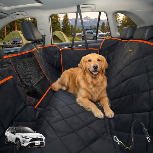 Luxury Dog Car Seat Cover for Back Seat Breathable Mesh Window Dog Hammock for Car 4-Layer Heavy Duty Waterproof Pet Seat Protector Scratch-Proof Car Seat Cover Perfect for Family Road Trips