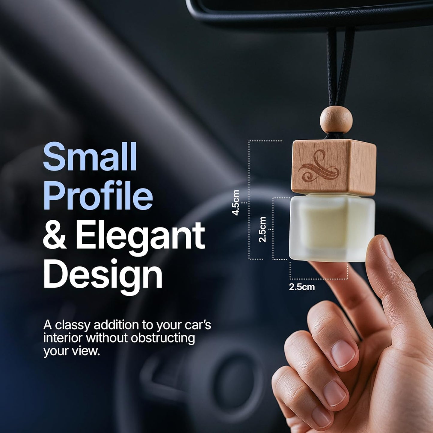 Solvère Car Air Freshener for Men | Perfume Style Freshener with Solvère Fragrance | Strong Freshener with Odour Eliminating Technology with Vent Clip | Car Air Freshener by Perfa