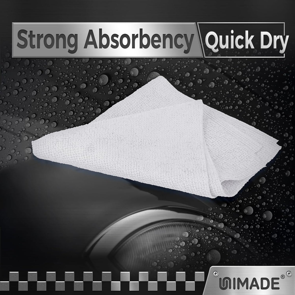 UNIMADE Microfiber Cleaning Cloth, 100 Pack Microfiber Towels for Cars Commercial Grade Work Rags Bulk Detailing Cloth for Automotive Bar Mechanic Restaurant Garage Housekeeping, 11.5"x 11.5", Grey