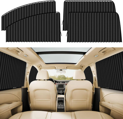 ZATOOTO Suede Car Window Shades 4PCS - Car Window Covers for Ultimate Privacy, UV Protection, and Heat Insulation, Side Window Sun Shade Perfect for Camping, Travel, Baby Safety, and Daily Use