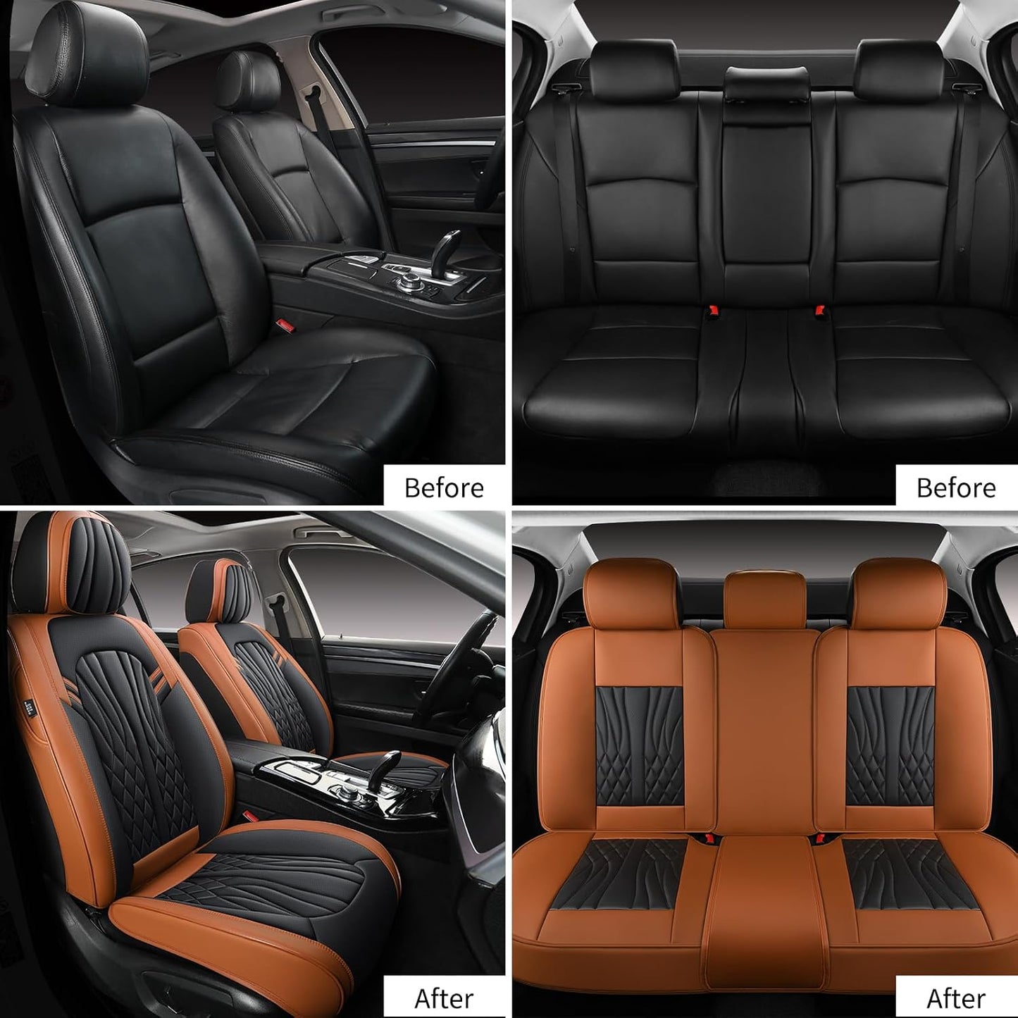 MINGBRON Leather Car Seat Covers,Car Seat Protector Waterproof,Seat Covers Full Set, Car Seat Protectors 5 Seats,Automotive Seat Covers Fit Most Cars Wine Red