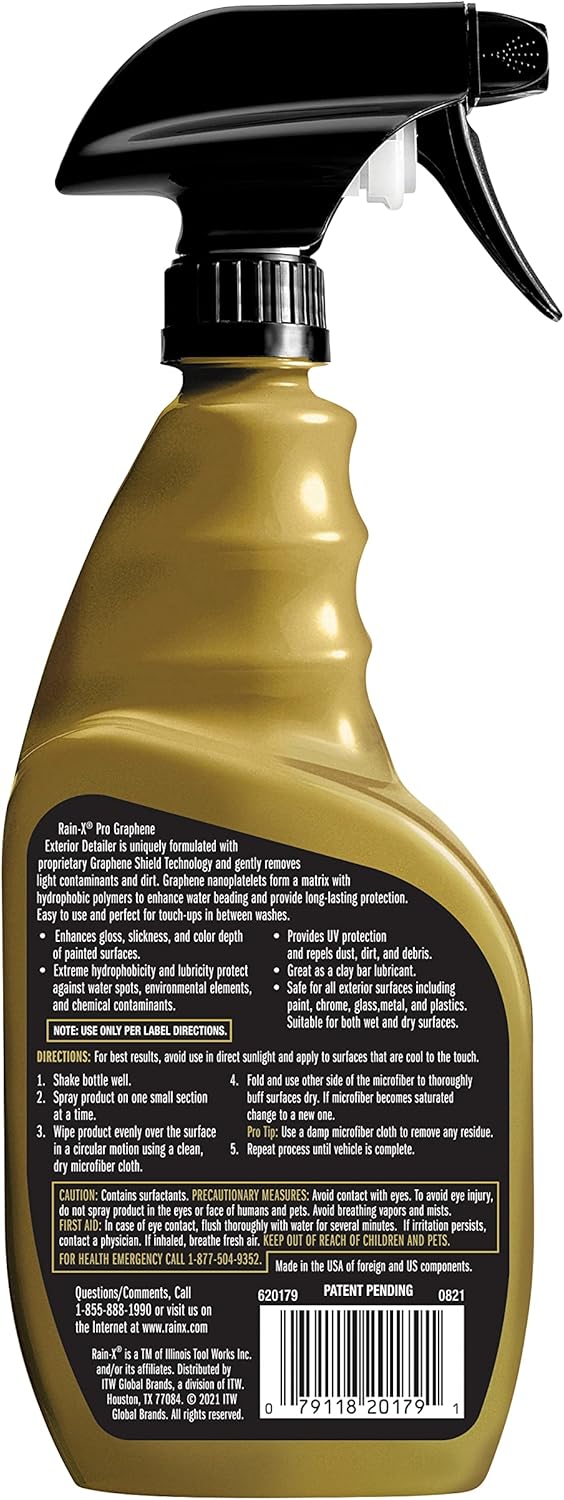 Rain-X 630177SRP Cerami-X Glass Cleaner + Water Repellent, 23oz - Cleaning Effectively While Remaining Streak Free, Protecting Against Contaminants and Stains