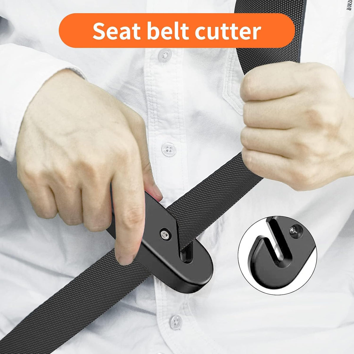 Car Safety Hammer, 2PCS Black 3-in-1 Emergency Escape Tool with Window Breaker and Seat Belt Cutter, Safety Emergency Car Escape Tool for Car, Office, Home