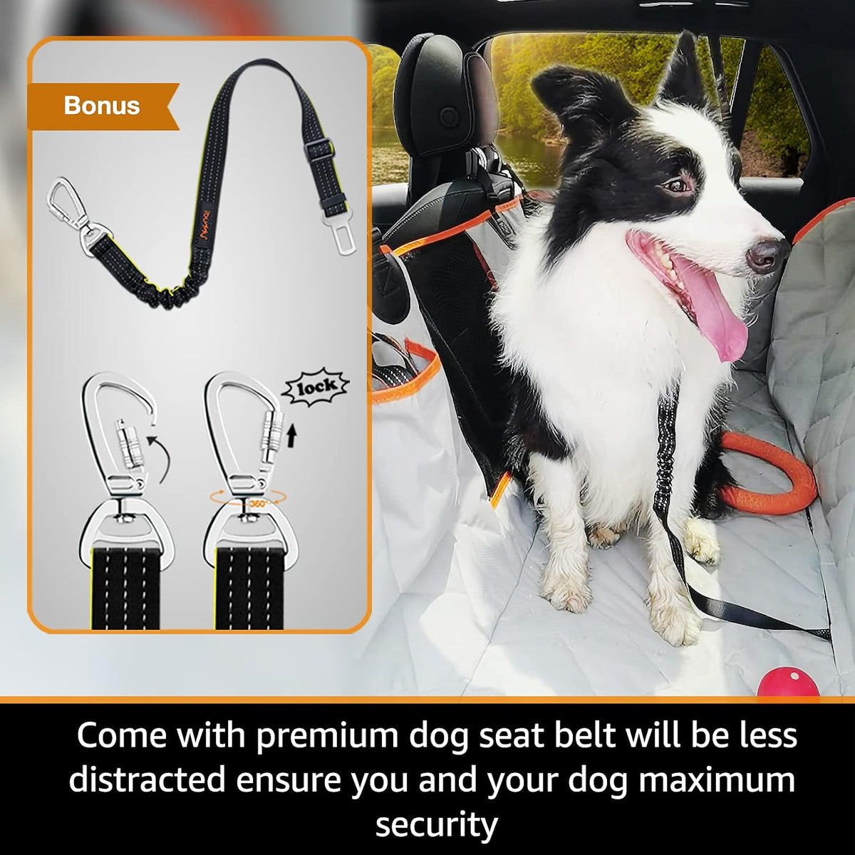 Luxury Dog Car Seat Cover for Back Seat Breathable Mesh Window Dog Hammock for Car 4-Layer Heavy Duty Waterproof Pet Seat Protector Scratch-Proof Car Seat Cover Perfect for Family Road Trips