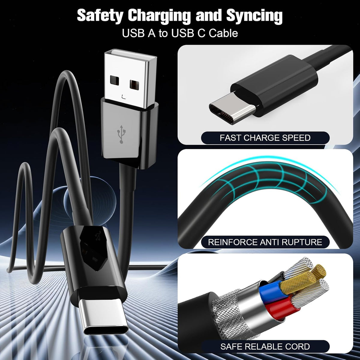 Car Carplay Cable for iPhone 17/16/15,iPhone 16/15 Plus17/16/15 Pro 17/16/15Pro Max charger ,USB A to USB C for Carplay USB C Cord, iPad USB C Cable 10th, iPad Air Car Charger Cable Cord 3FT (White)
