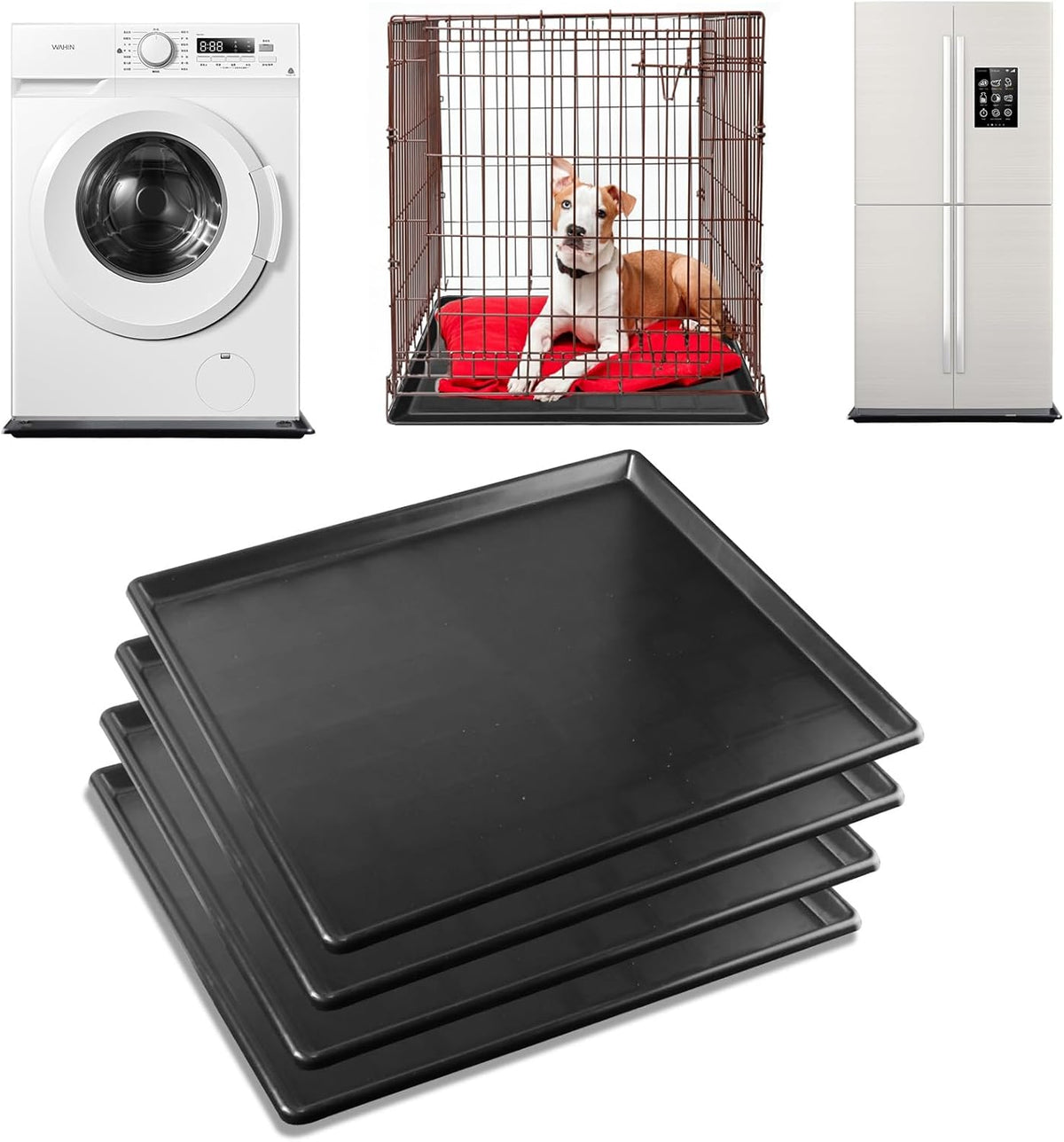 3 Pack Extra Large Oil Drip Pan, 35.4 x 24 x 1.6 in Oil Change Drain Pan, Plastic Oil Drip Tray for Under Car, Oil Catch Pan Tray for Garage, Fridges, Washing Machines, Cat Litter Box Bottom