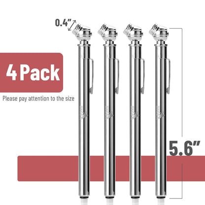 UNCO Pencil Tire Gauge, 2 Pack, 10-75 PSI, Car Tire Air Gauge