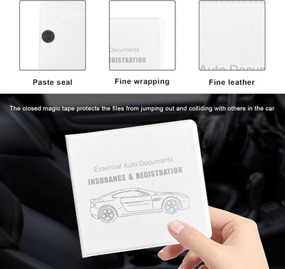 Yourkar 4PCS Car Registration Insurance Holder, Vehicle Glove Box Car Organizer with Magic Tape Closure, Driver License Keeper for Cars, Car Accessories (Big Car, Blue